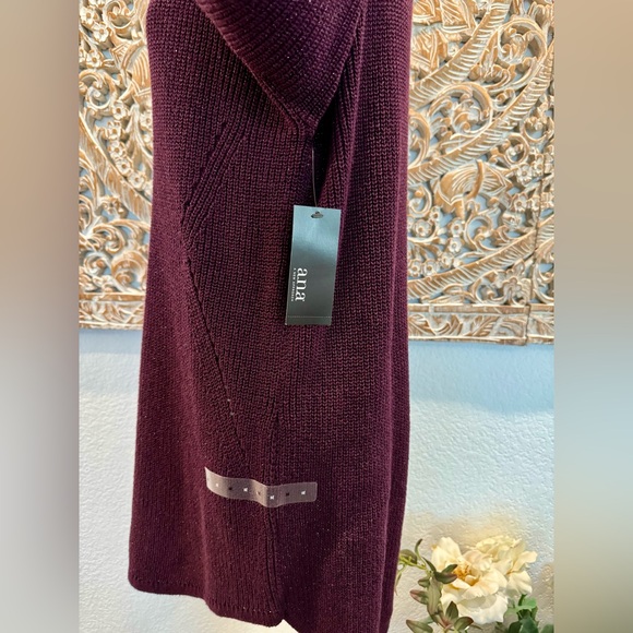 a.n.a Oversized Dark Plum Cable Knit Sweater- size XL - Picture 5 of 12